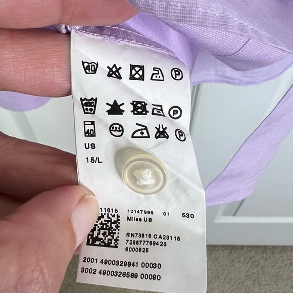 Hugo Boss Sharp Fit Lavender Long Sleeve Button Down Shirt Size 15 - Picture 7 of 10